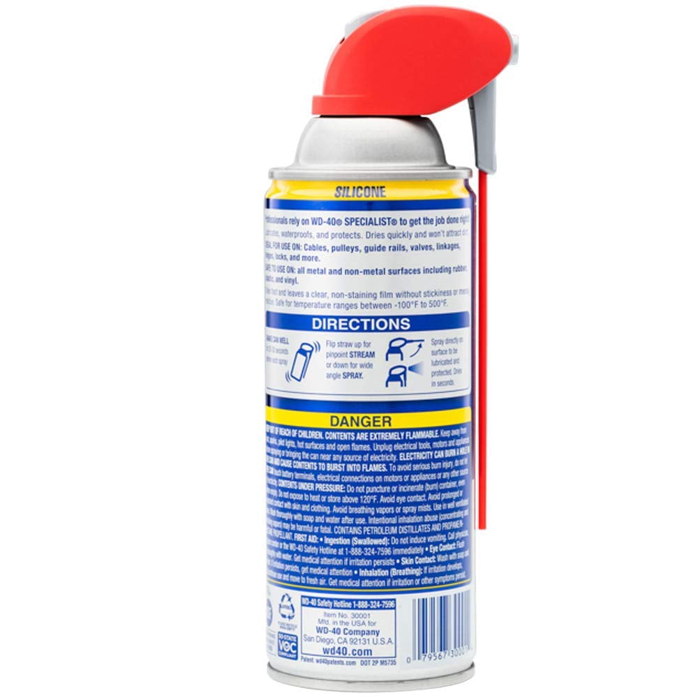 WD-40 Specialist Silicone Lubricant with Smart Straw Sprays 2 Ways, Twin-Pack, 11 OZ