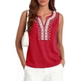 thumbnail image 7 of PRETTYGARDEN Womens Tank Tops Summer Causal V Neck Sleeveless Shirts Floral Print Embroidered Beach Vacation Boho Top, 7 of 7