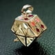 thumbnail image 2 of Colgante de medallón hueco Zulema en forma de diamante, cobre, dorado claro, 2 of 8