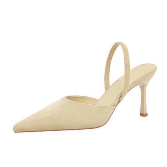 Women's Fashion Sandals Open-back Heel strap High Heels Pointed Toe Stilettos 8CM Summer Shoes
