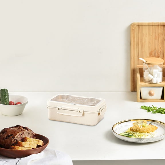 Plastic Lunch Box, Leakproof Food Container, Reusable Dishwasher Safe Meal Storage Box, Compact Portable Design for Work Picnic Travel Use