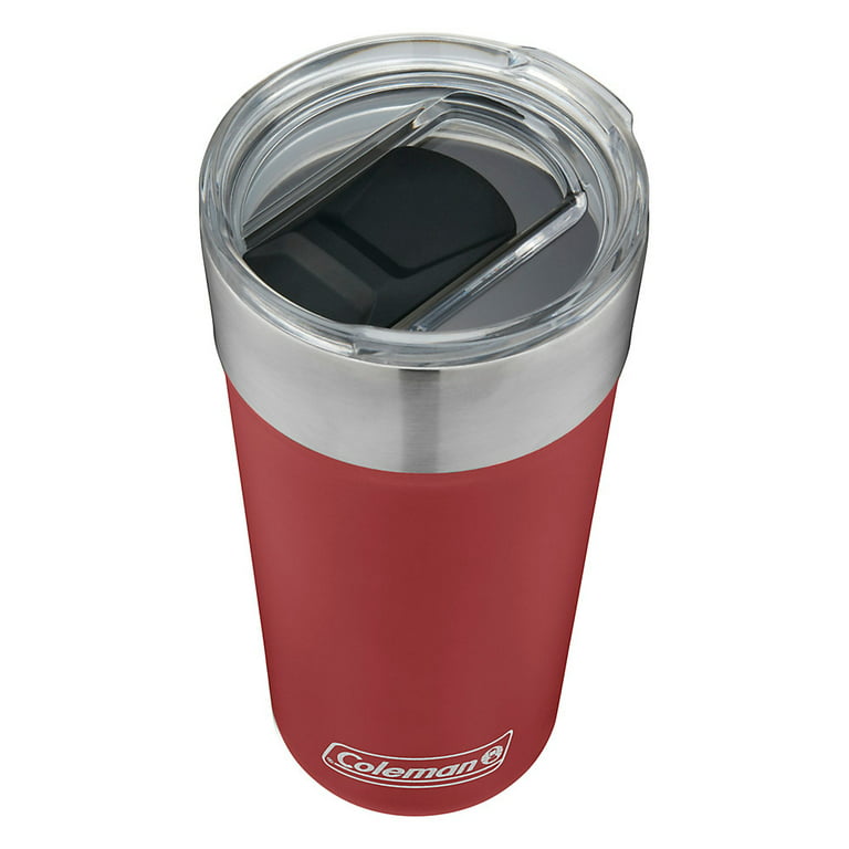 Coleman Vintage Stainless Steel Travel Coffee Camp Mug with Lid 12 oz Red