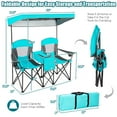 thumbnail image 2 of Kadyn Patio Beach Chairs, Camping Chairs for Outdoors, Portable Folding Camping Canopy Chairs with Cup Holder-Turquoise, 2 of 8