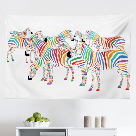 Funny Tapestry, Animated Bacteria Aliens Theme Germ Whimsical Cartoon Monsters Humor Faces Graphic, Fabric Wall Hanging Decor for Bedroom Living Room Dorm, 2 Sizes, Multicolor, by Ambesonne