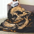 thumbnail image 6 of Pofeuu Grim Coffee Skull Print Ultra-Soft Micro Fleece Blanket,for Bed Or Sofa,All Season Throw Blankets Flannel Blanket-40"x30", 6 of 7