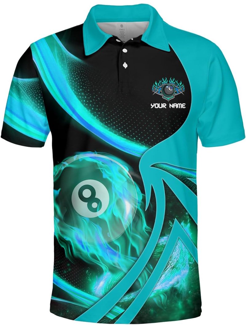 Personalized Billiard Polo Shirt Shirts Men Women Custom Name 3D