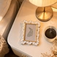 thumbnail image 4 of MMJ Picture Frames Daisy Carved Resin Photo Frame 4x6in Gold Trim Vintage Home Decor for Bedroom, 4 of 7