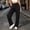 Black, variant on Olyvenn Women's Plus Size Elastic Waist Pants, Solid Color, Casual Long Trousers with Pockets Dark Gray XXXXXL