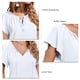 thumbnail image 5 of Blusas de manga corta con cuello en V estampadas con top de gasa informal para mujer con cordón para el verano, 5 of 6