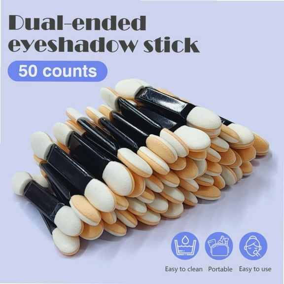 50 Counts Double Head Eyeshadow Applicators Dual Sides Sponge Makeup Applicators, Cosmetic Eye Shadow Tool