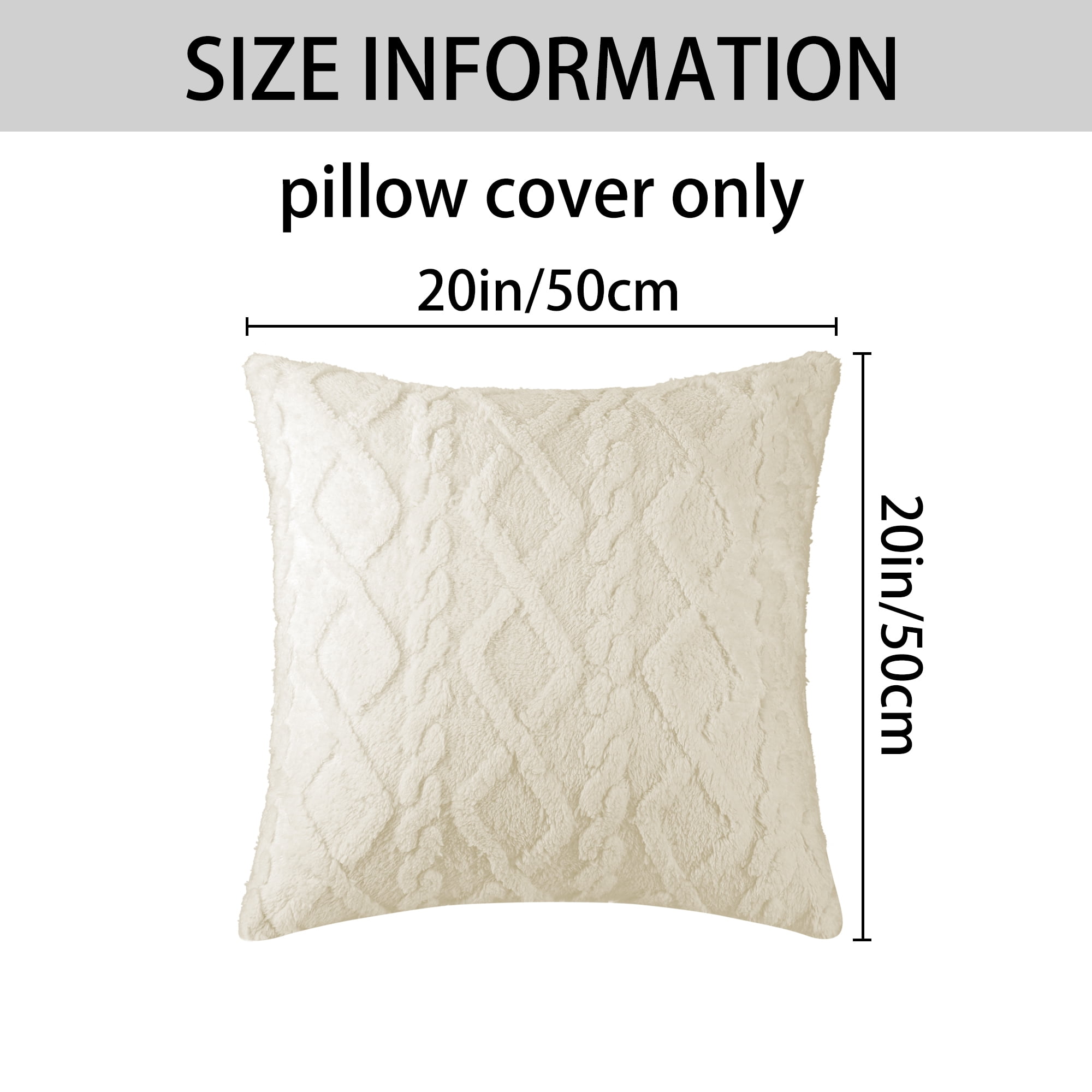 Unique Bargains Solid Striped Soft Sofa Decorative Pillow Covers (2 Count) White 20" x 20"