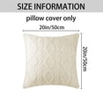 thumbnail image 5 of Unique Bargains Solid Striped Soft Sofa Decorative Pillow Covers (2 Count) White 20" x 20", 5 of 6