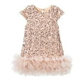 thumbnail image 4 of Girls' Glitter Casual Sleeveless Dress with Solid Color and Off-Shoulder Design for Play and Parties, 4 of 7