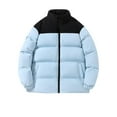 thumbnail image 2 of YYDGH Men's Puffer Jacket Waterproof Winter Parka Jacket Warm Thicken Ski Coat Stand Collar Full Zipper Tops Sky Blue 5XL, 2 of 3