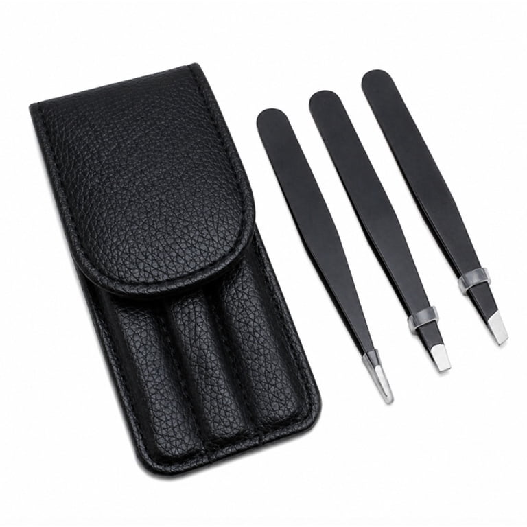 TIKA Stainless Steel Tweezer Set â€“ Slant, Pointed, Flat Tweezers