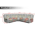 thumbnail image 3 of Hybition Manual Recliner Sectional Sofa Set PU Leather L-Shaped Couch Beige, 3 of 8