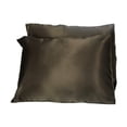 thumbnail image 4 of JUPA Place Luxurious Satin Silk Pillowcase Pair - Soft & Breathable 20 x 26 Inch Pillow Cover for Standard Size Pillows - Brown Silky Smooth Pillowcases for Hair & Skin (2-Pack), 4 of 4