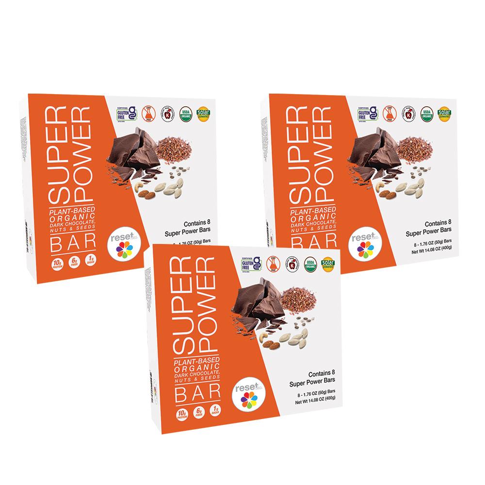 Organic Plant Based Protein Bar Dark Chocolate Box of 8 (Bundle 3)