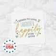 thumbnail image 6 of Cheers To Love Laughter Happily Ever After Beverage Napkins / 48 Modern Uncoined Wedding Napkins / 4 3/4" x 4 3/4" Cocktail 3 Ply Napkins / Engagement Anniversary Party Supplies / Made In USA, 6 of 6