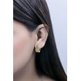 thumbnail image 2 of Dazzlingrock Collection Round Two Lines Blue Sapphire in Between Rope Huggie Hoop Earrings for Women (Color Blue, Clarity Highly Included) in 14K Yellow Gold, 2 of 6