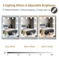 thumbnail image 3 of Caulitar Makeup Vanity Table with Lighted Mirror, Large Vanity Set with Storage Drawers, 3 Lighting Modes, White, 3 of 9
