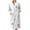 White, variant on Women's Star Print Fleece Bathrobe, Long Length Plush Robe, Soft Cozy Loungewear, Knee Length Gown with Pockets, Comfortable Spa Style Robe for Women Khaki L