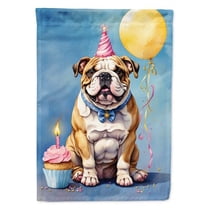 Carolines Treasures DAC7946GF 15.5 x 11.25 in. English Bulldog Happy Birthday Garden Flag
