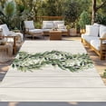 thumbnail image 2 of Sage Green Leaves Outdoor Rug for Patio/Deck/Porch, Non-Slip Large Area Rug 5 x 8 Ft, Summer Botanical Retro Art Wooden Indoor Outdoor Rugs Washable Area Rugs, Reversible Camping Rug Carpet Runner, 2 of 8
