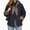 Navy, variant on Fall Zip up Jacket for Women Detachable Hood Long Sleeve Jackets Plaid Lined Casual Windproof Jacket S-XXL,Army Green