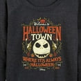 thumbnail image 3 of The Nightmare Before Christmas - Halloween Town Sign - Women's Lightweight French Terry Long Sleeve Shirt, 3 of 5