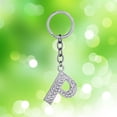 thumbnail image 4 of Simple Stylish Letter Key Chain Metal Rhinestones Key Ring Alphabet Keychain Bag Pendant Charm Birthday Gift (Letter P), 4 of 6