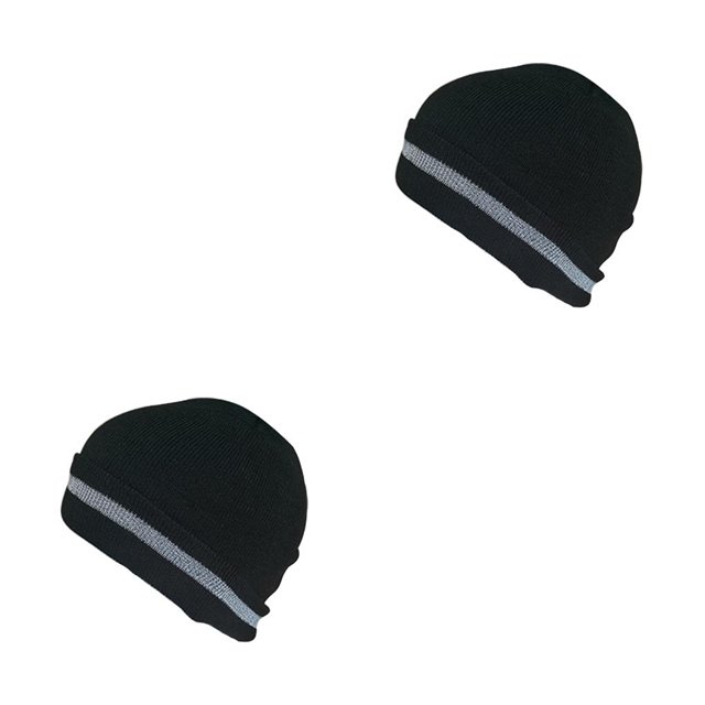 crativent Skull Caps for Men Reflective Liner Winter Beanie Thermal Multifunction Windproof Coldness for Protection Cycling Skiing Black 2Set