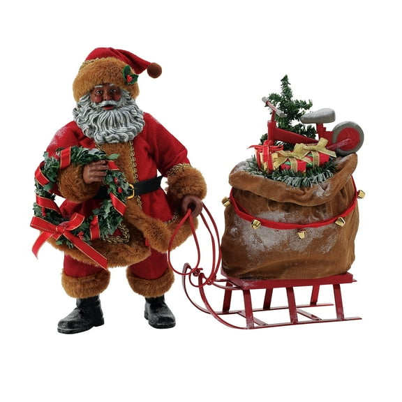 Department 56 Possible Dreams Santa Claus Christmas is Coming African American Multicolor Figurine 10.5in H