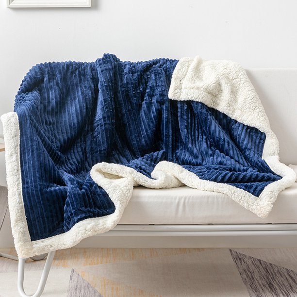 Manta de vellón de 51 x 63 pulgadas, gris, suave, mullida, peluda, cálida, acogedora y gruesa, perfecta para sofá, cama, sillón y silla.