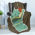 thumbnail image 4 of Minnesota Soft Flannel Fleece Blanket, Flat Design Spoonbridge and Cherry Iconic Minneapolis Landmark in State Map Frame, Cozy Plush for Indoor and Outdoor Use, 50" x 70", Multicolor, by Ambesonne, 4 of 5