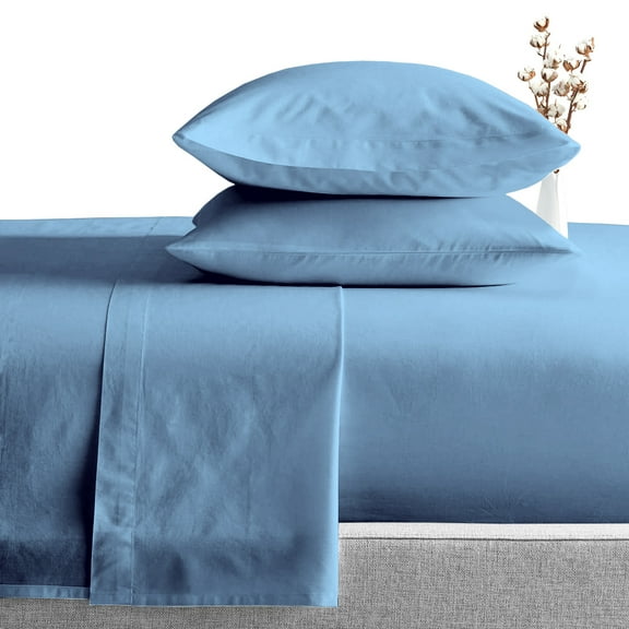1000 Thread Count RV Sheet Sets 30X76" Cot Bed Size Mediterranean Blue Solid Egyptian Cotton Soft And Smooth Bed Sheets for Campers, RV Bunk And Truck Sleeper with 14 inch deep pocket