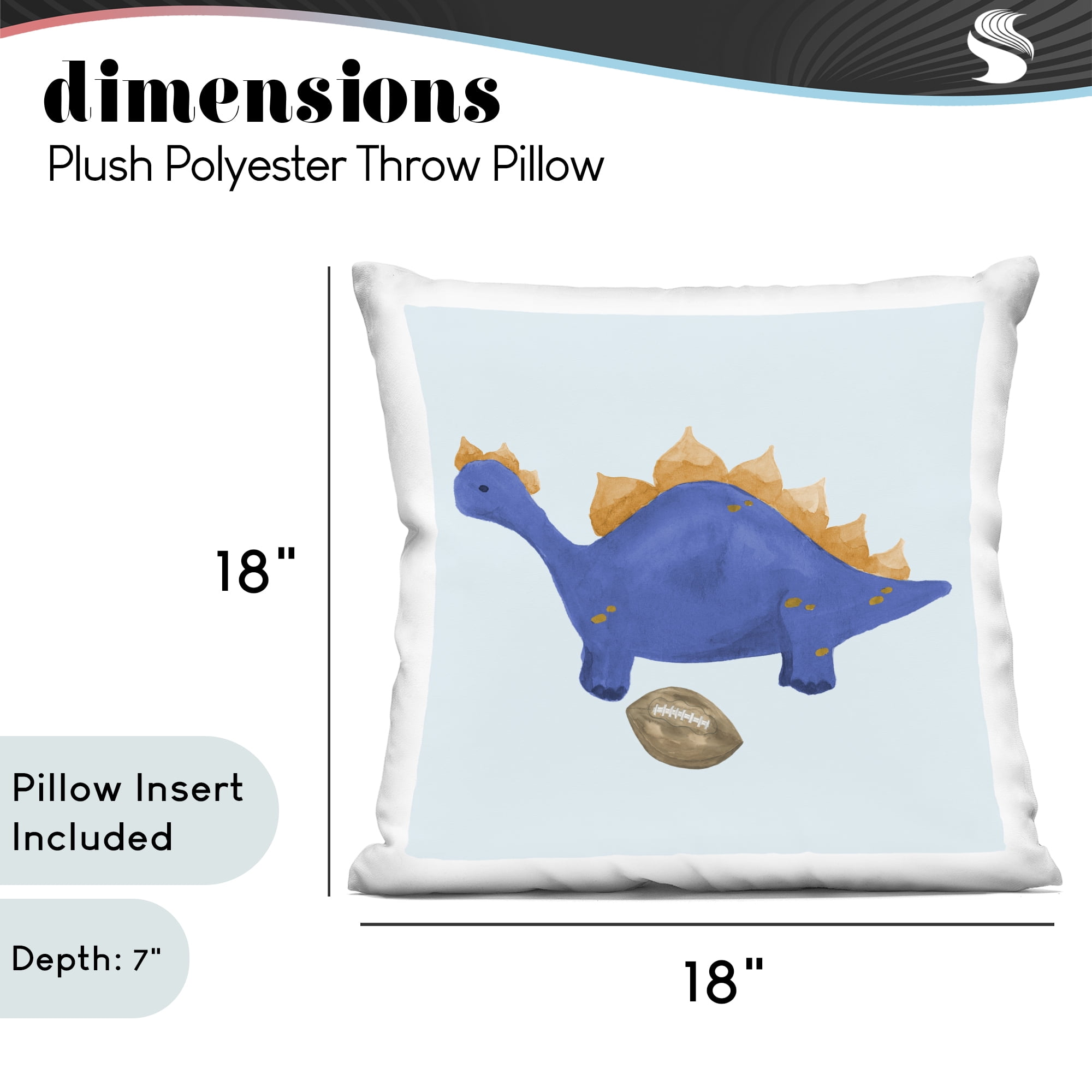 Stupell Industries Sporty Baby Dino Decorative Printed Throw Pillow, design by Lucille Price