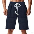 thumbnail image 1 of Sentmoon Mens Gym Shorts High Waist Loose 2025 Summer Golf Shorts Drawstring Solid Color Knitted Quick Dry Bathing Suit with Pockets Trendy for Sports Running Navy M, 1 of 8