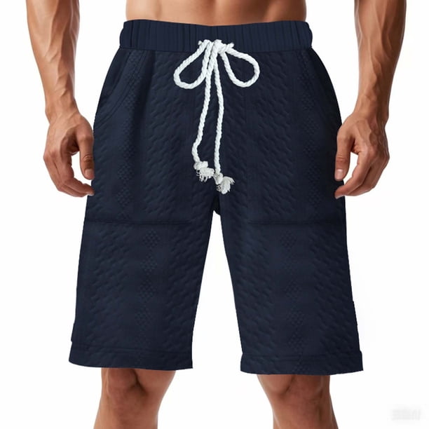 pstuiky Pantalones cortos deportivos para hombre, Pantalones cortos de punto con cintura elástica, versátiles, de color liso y para tiempo libre para hombre Pantalones cortos de baloncesto