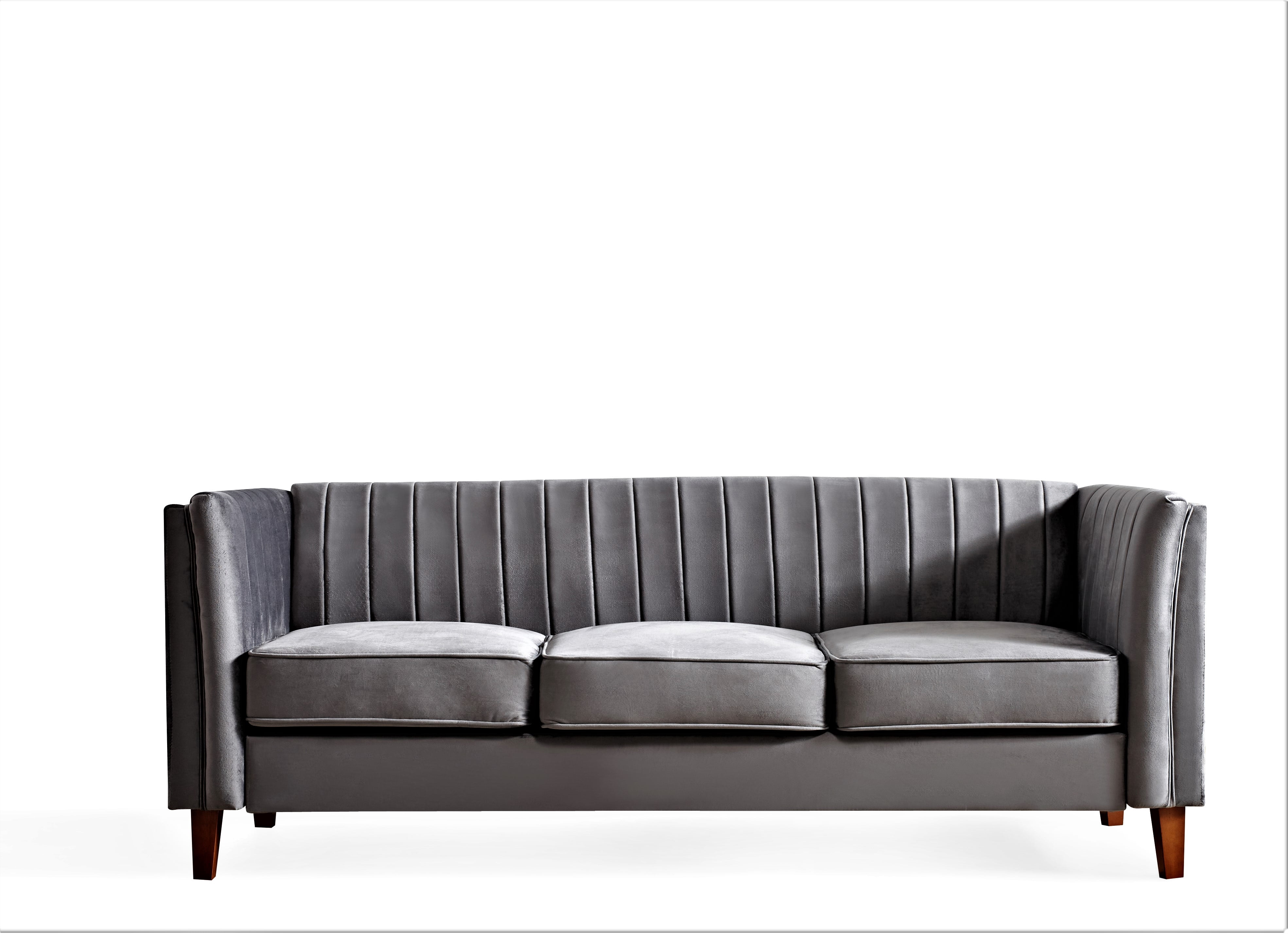 Uspridefurniture Plainfield Line Tufted Square Velvet Sofa,Gary