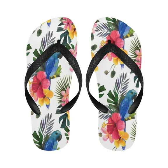 Unisex Flip Flops - Summer Beach Sandals - Blue Parrot - S=W7/W8=M6/M7