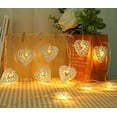 thumbnail image 2 of Geometric Metal Fairy String Lights, 3M 20LED Heart, Indoor & Outdoor, Warm White LED, Battery Operated, 2 of 8