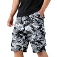 thumbnail image 2 of OIOLOYJM Camo Cargo Shorts for Men Drawstring Elastic Waist Relaxed Fit Casual Outdoor Workout Joggers Work Hiking Outfits with Pockets White 2XL, 2 of 4