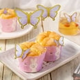thumbnail image 4 of 50 Uds mariposa Cupcake cumpleaños boda fiesta pastel pared mariposas decoraciones tamaño mixto, 4 of 5