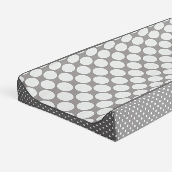 Bacati - Mix N Match Chevron/Dots Gray Neutral Quilted Changing Pad Cover