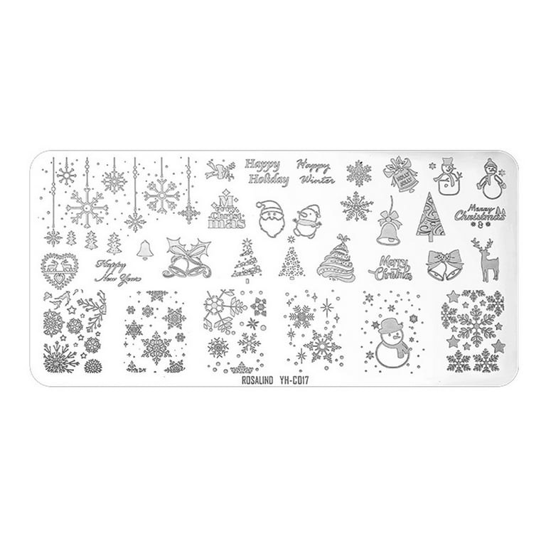Biutee 10pcs Nail Stamping Plates Set Christmas Nail Art Design with Clear Nail  Stamper, Nail Art Plates Kits Template Plates Leaves Flowers Animal Holiday  Design 