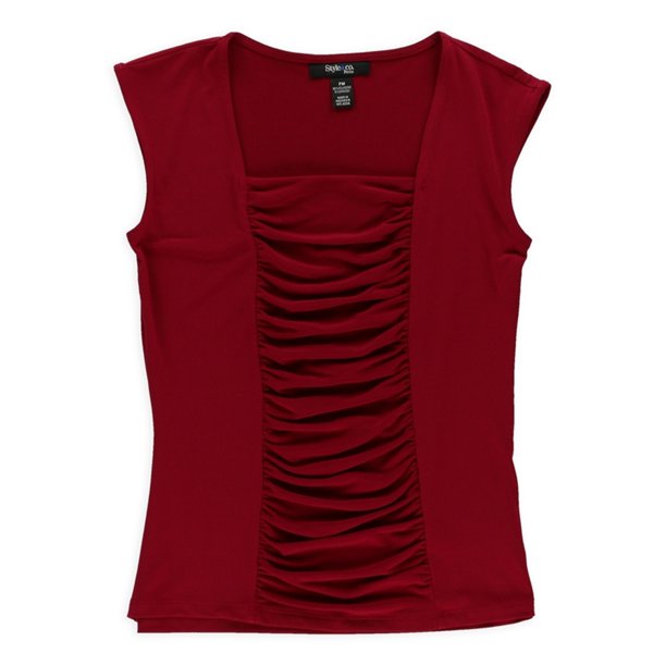 Estilo y co. Blusa con frunces para mujer, rosa, PM Style&co. Pull-over