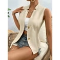 thumbnail image 3 of Women'S 2025 Summer Sleeveless Vest Casual Fully-Lined Slim Work Fashion Petite Elegant Tops Champagne S, 3 of 7