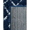 thumbnail image 5 of Unique Loom Rabat Shag Collection Area Rug - Geometric (2' 7" x 10' Runner Navy Blue/Ivory), 5 of 7