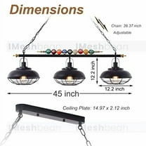 Hanging Pool Table Lighting Fixtures Billiard Ceiling Lamp Real Billiard Ball Design Pendant Lamp with Metal Shades for Game Room Beer Party Pool Table Man Cave (3 Lights Billiard Room Light)